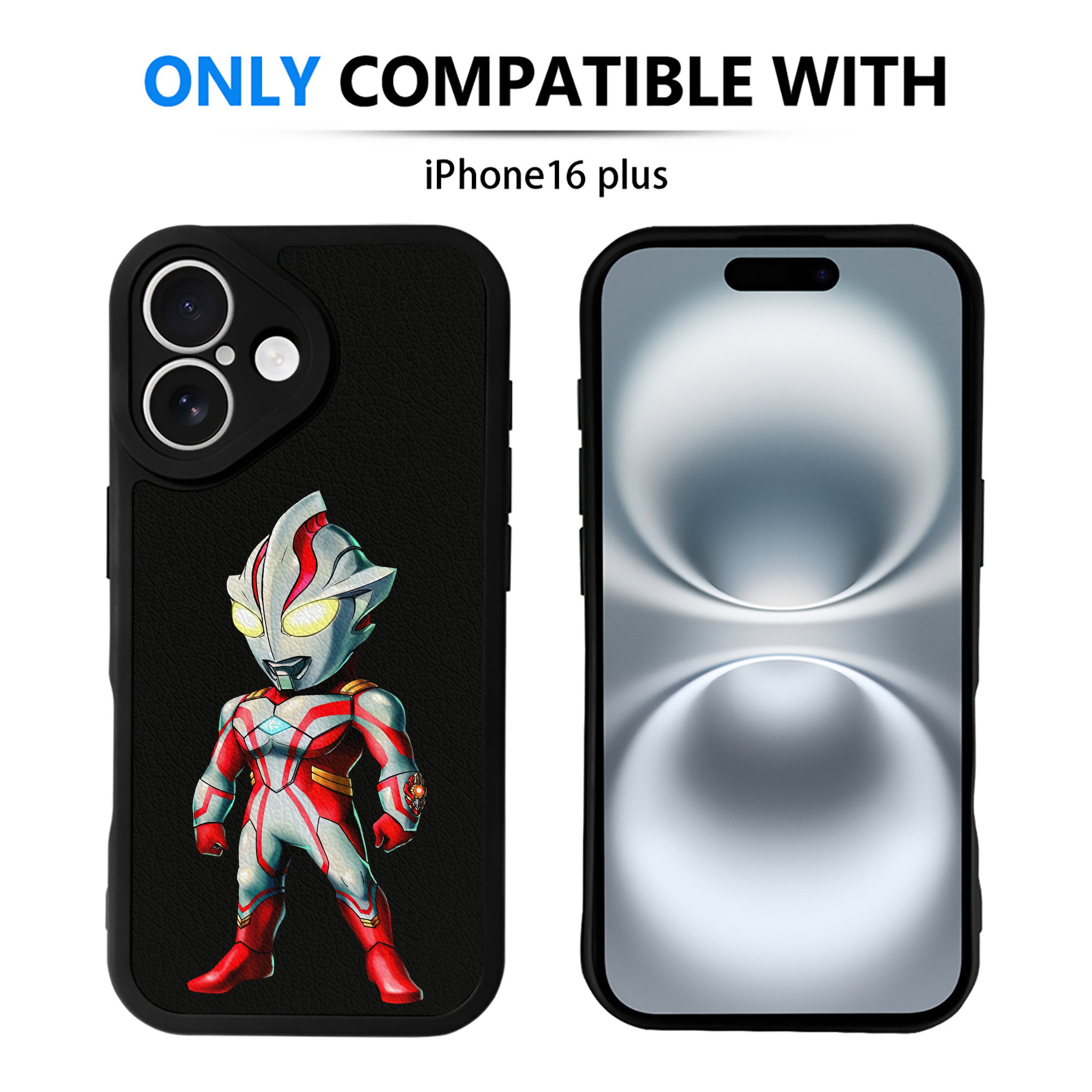 （画像用） ウルトラマン Ultraman 【iPhone 16シリーズ対応】シリコンスマホケース（レザー調） 材質：シリコン
